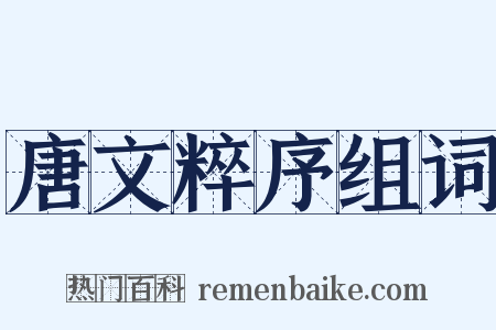 唐文粹序组词是什么意思的图片